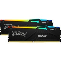 Kingston FURY 32 GB DDR5-5600 (2x 16 GB) Kit werkgeheugen Zwart, KF556C36BBEAK2-32, Beast RGB, XMP, EXPO