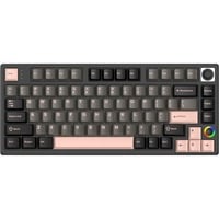 HelloGanss HS75T GC02, toetsenbord Zwart/roze, US lay-out, Gateron Yellow, 75%, RGB leds, PBT Doubleshot keycaps, hot swap, 2,4 GHz / Bluetooth / USB-C