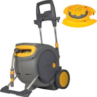 Hozelock Auto Reel Mobile slangenwagen met 35 m slang + Multi Sprinkler Grijs/geel
