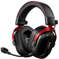 MCHOSE S9 Wireless Tri-Mode  over-ear gaming headset Zwart/rood, PC / laptop / Playstation / Switch / Smartphone, 2.4G / Bluetooth / 3.5mm