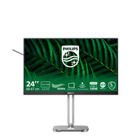 Philips 24B2G5301 23.8" monitor Zilver/zwart, VGA, HDMI, DisplayPort, USB-C, LAN, Audio, 100 Hz