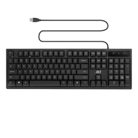 ACT Connectivity Business toetsenbord USB Zwart, US lay-out (QWERTY), Membraan, 100%