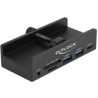 DeLOCK Externe 3-poort USB-hub met borgschroef Zwart