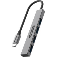 Sitecom USB-C naar 4x USB-A Nano usb-hub Grijs