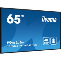 iiyama Prolite LH6554UHS-B1AG 64.5" 4K Ultra HD Public Display Zwart (mat), 4K UHD, HDMI, DisplayPort, Audio, WLAN, Android