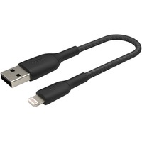 Belkin BOOSTCHARGE gevlochten Lightning/USB-A kabel Zwart, 15 centimeter