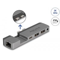 DeLOCK Docking Station for MacBook Pro / MacBook Air Thunderbolt 4 Grijs, 5K, 100 W PD, 10 Gbps Hub, LAN, Audio