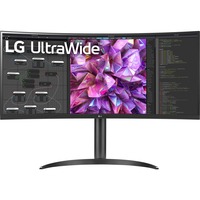 LG UltraWide 34WQ75C 34" Curved monitor Zwart, 2x HDMI, 1x DisplayPort, 5x USB-A, 1x USB-C, 1x RJ-45