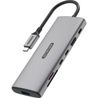 Sitecom 7 in 1 USB-C Power Delivery Multiport Adapter dockingstation Grijs