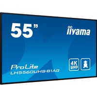iiyama ProLite LH5560UHS-B1AG 55" 4K Ultra HD Public Display Zwart (mat), HDMI, WiFi, USB, Audio, Android 