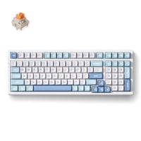 MCHOSE G98 Pro Blue Flame Orange Wireless Tri-Mode Custom Mechanical RGB gaming toetsenbord Wit, US lay-out (QWERTY), TTC Flame Orange, RGB, Hot swap, Double-Shot PBT, draadloos | Bluetooth | USB-C