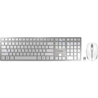 CHERRY DW 9100 SLIM, desktopset Wit/zilver, EU lay-out (QWERTY), SX-Technologie	, 1000 - 2400 dpi, 2.4GHz / Bluetooth