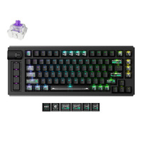 Lemokey L1 HE RGB mechanisch gaming toetsenbord Zwart, US lay-out (QWERTY), Gateron Double-Rail Magnetic Nebula, 100%, RGB, Double-shot PBT, hot swap, knob