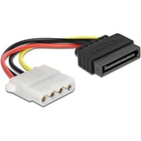 DeLOCK 15-pins SATA (male) naar 4-pin 5,25" (female) adapter 