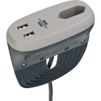 Brennenstuhl Estilo stekkerdoos voor bank met USB-oplaadfunctie Grijs/antraciet, 1x euroaansluiting en 2x USB-lader