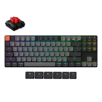 Keychron K1 QMK-H1, toetsenbord Zwart, US lay-out, Keychron Milk POM Red, 80%, RGB leds, ABS Keycap, hot swap, USB-C | Bluetooth 5.2