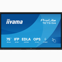 iiyama ProLite TE7515A-B1AG 74.5" 4K Ultra HD Public Display Zwart, Touch, HDMI, DisplayPort, USB-C, Audio, LAN, WiFi, iiWare 21E (Android 14 OS) met Google EDLA