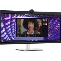 Dell P3424WEB 34.1" Curved UltraWide monitor Zilver/zwart, HDMI, DisplayPort, USB, Audio, Webcam