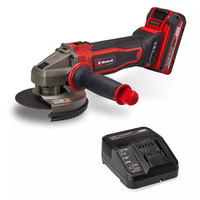 EINHELL Accu Haakse Sliijper TE-AG 18/125-2 Li (1x4,0 Ah) haakse slijper Rood/zwart, Incl. 4.0 Ah Power X-Change accu en oplader