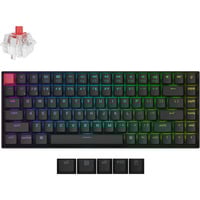 Keychron K2 QMK-H1, toetsenbord Zwart, US lay-out, Keychron Super Red, RGB leds, 75%, Cherry double-shot PBT, hot swap, Bluetooth 5.2 | USB-C