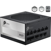 MSI PRO A850PL PCIE5 modulaire 850 watt voeding  Zwart, 1x 12VHPWR, 3x PCIe, 1x 12V-2x6, 3x PCIe