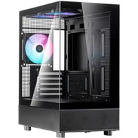 SilverStone Lucid 04 mini tower behuizing Zwart | 2x USB-A | 1x USB-C | RGB | Tempered Glass