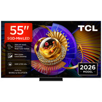 TCL 55MSQLED85L SQD-Mini LED 4K Ultra HD Smart TV 55" Zwart, 4x HDMI, USB-A, LAN, WiFi 5, BlueTooth