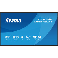 iiyama ProLite LH6575UHS-B2AG 64.5" 4K Ultra HD Public Display Zwart (mat), 3x HDMI | 1x DisplayPort | LAN | WiFi | 24/7