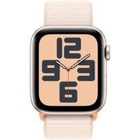 Apple Watch SE (2023) smartwatch Sterrenlicht, 44 mm, Geweven sportbandje, Aluminium, GPS + Cellular
