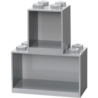Room Copenhagen LEGO Brick Shelf Set, 4 + 8 noppen wandschap Lichtgrijs