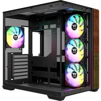 Thermaltake View 380 WS ARGB midi tower behuizing Zwart/houtkleur | 2x USB-A | 1x USB-C | RGB | Tempered Glass