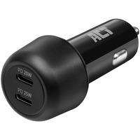 ACT Connectivity 2-poorts USB-C Fast Charge Autolader 45W met Power Delivery Zwart