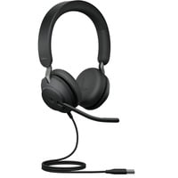 Jabra JBR Evolve2 40 SE Stereo USB-A MS on-ear headset Zwart