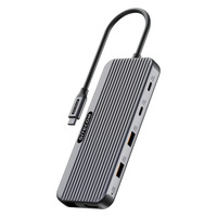 Sitecom 8 in 1 USB-C Power Delivery Multiport Adapter Pro 2x HDMI dockingstation Zwart