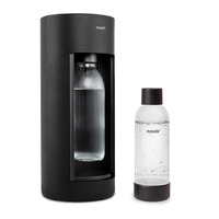 Mysoda Glassy Black bruiswatertoestel Zwart, Excl. CO2-gascilinder - met glazen en PET fles