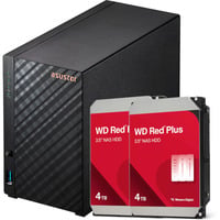Asustor Drivestor 2 Gen2 (AS1202T) incl. 2x Red Plus 4 TB nas Zwart, LAN, USB