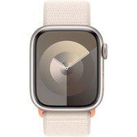 Apple Watch Series 9 smartwatch Sterrenlicht, Aluminium, 41 mm, Geweven sportbandje, GPS + Cellular