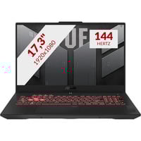 ASUS TUF Gaming A17 FA707NU-HX135W 17.3"  gaming laptop Zwart/grijs | R5 7535HS | RTX 4050 | 16 GB | 512 GB SSD