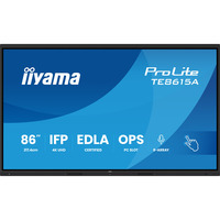 iiyama ProLite TE8615A-B1AG 85.6" 4K Ultra HD Public Display Zwart, Touch, HDMI, DisplayPort, USB-C, Audio, LAN, WiFi, iiWare 21E (Android 14 OS) met Google EDLA