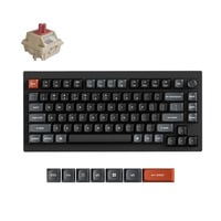 Keychron V1 Ultra 8K Wireless Custom Mechanical Keyboard, toetsenbord Zwart, US lay-out, Keychron Silk POM Red, 75%, RGB, Hot swap, 2.4 GHz / Bluetooth 5.3 / USB-C