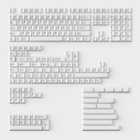 Keychron Cherry Profile Double - Shot PBT Full Set Keycaps - Black on White - Bow Wit, 218 stuks