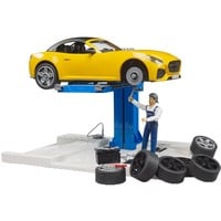 bruder bworld Car Service Centre + BRUDER Roadster Speelgoedvoertuig 62112
