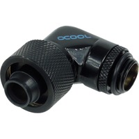 Alphacool 16/10 compression fitting 90° draaibaar G1/4 verbinding Zwart