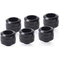 Alphacool Eiszapfen PRO 16 mm HardTube Fitting G1/4 - Deep Black verbinding Zwart, 6 stuks