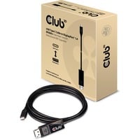Club 3D USB-C naar DisplayPort 1.4  kabel Zwart, 1,8 meter