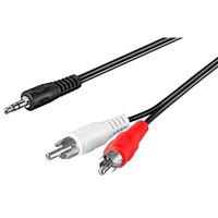 goobay 3,5 mm jack naar 2x stereo RCA (Tulp) kabel Zwart, 5 meter