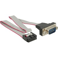 DeLOCK Cable RS-232 Serial pin header female naar DB9 male kabel Grijs