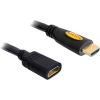 DeLOCK HDMI (male) naar HDMI (female) verlengkabel Zwart, 1 meter