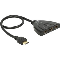 DeLOCK HDMI naar 3x HDMI switch Zwart, 4K