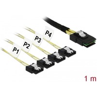 DeLOCK Interne MiniSAS SFF-8087 naar 4x 7-pin SATA adapterkabel 1 meter